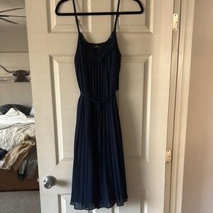 Lulu's Navy Blue Pleated Dress New size small